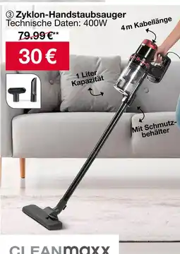 Woolworth Cleanmaxx zyklon-handstaubsauger Angebot