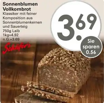 WEZ Schäfer's Sonnenblumen Vollkornbrot Angebot