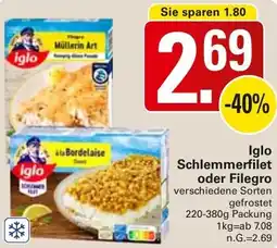 WEZ Iglo Schlemmerfilet oder Filegro Angebot