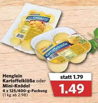 Combi Henglein Kartoffelklöße Oder Mini-knödel Angebot