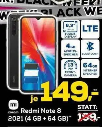 Euronics Redmi Note 8 2021 (4 Gb + 64 Gb) Angebot