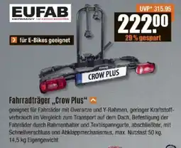 V Baumarkt EUFAB Fahrradträger,,Crow Plus" ^ Angebot