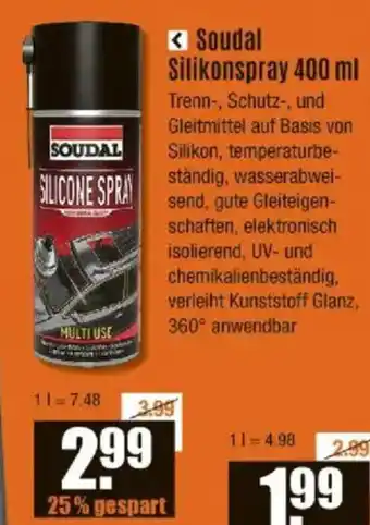 V Baumarkt SOUDAL Silikonspray Angebot