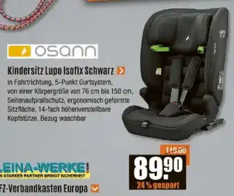 V Baumarkt osann Kindersitz Lupo Isofix Schwarz Angebot