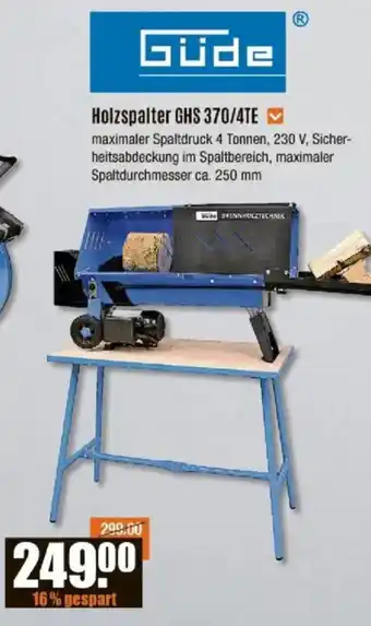 V Baumarkt Güde Holzspalter GHS 370/4TE Angebot