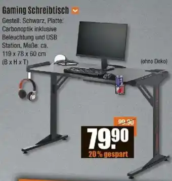 V Baumarkt Gaming Schreibtisch Angebot