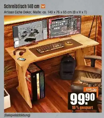 V Baumarkt Schreibtisch 140 cm Angebot