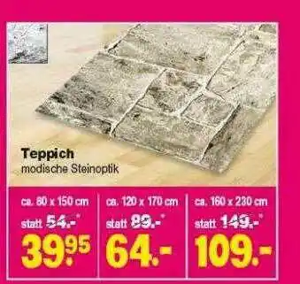 Repo Markt Teppich Modische Steinoptik Angebot