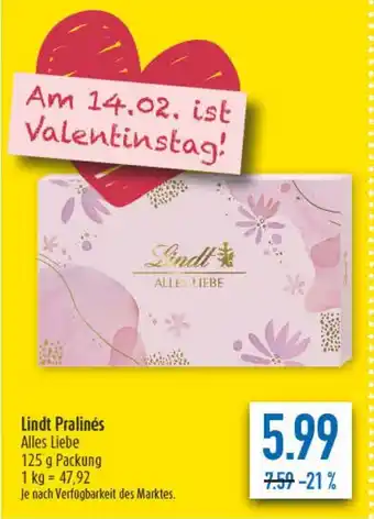 diska Lindt Pralinés Angebot