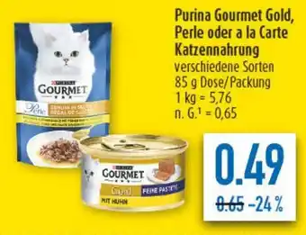 diska Purina Gourmet Gold, Perle oder a la Carte Katzennahrung Angebot