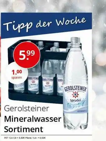 Sagasser Gerolsteiner Mineralwasser Sortiment Angebot