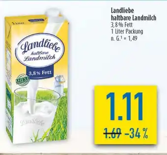 diska Landliebe haltbare Landmilch 3,8% Fett Angebot