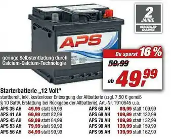 toom Baumarkt Aps Starterbatterie 12 Volt Angebot