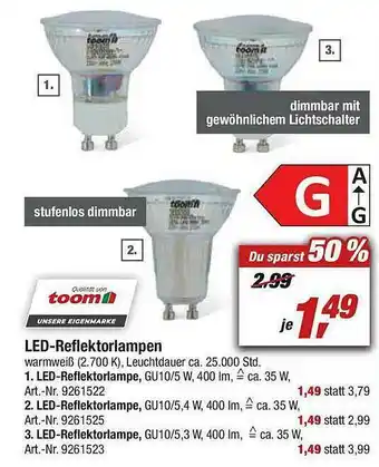 toom Baumarkt Led-reflektorlampen Angebot