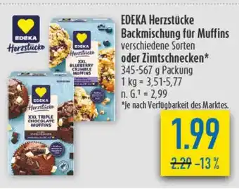 diska EDEKA Herzstücke Backmischung für Muffins oder Zimtschnecken Angebot