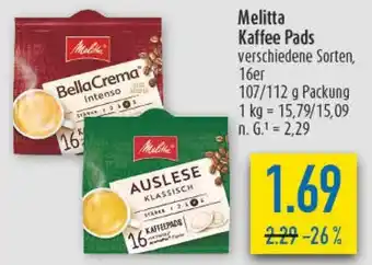 diska Melitta Kaffee Pads Angebot