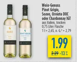 diska Wein-Genuss Pinot Grigio, Soave, Orvieto DOC oder Chardonnay IGT Angebot