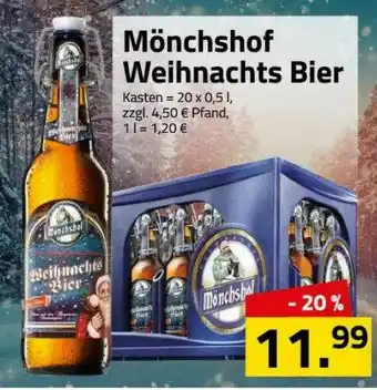 Logo Getränkemarkt Mönchshop Weihnachts Bier Angebot