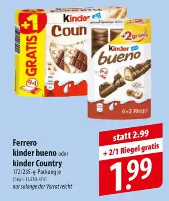 Famila Nord Ost Ferrero kinder bueno oder kinder Country Angebot