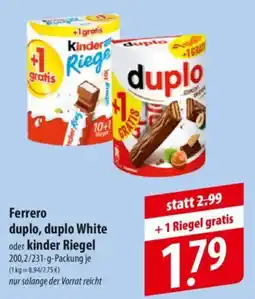 Famila Nord Ost Ferrero duplo, duplo White oder kinder Riegel Angebot