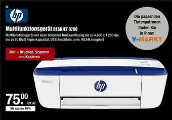 V Markt Hp Multifunktionsgerät Deskjet 3760 Angebot