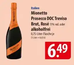 Famila Nord Ost Italien Mionetto Prosecco DOC Treviso Brut, Rosé 11% vol. oder alkoholfrei Angebot