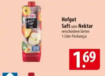 Famila Nord Ost Hofgut Saft oder Nektar Angebot