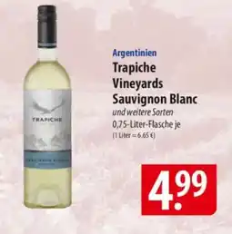 Famila Nord Ost TRAPICHE Argentinien Trapiche Vineyards Sauvignon Blanc Angebot