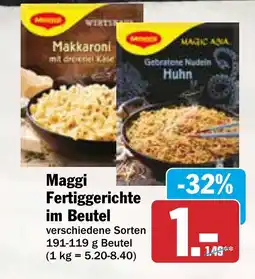 AEZ Maggi Fertiggerichte im Beutel Angebot