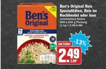 dodenhof Ben's Original Reis Spezialitäten, Reis Im Kochbeutel Oder Lose Angebot