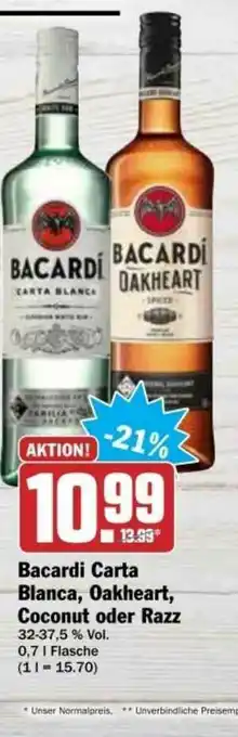 dodenhof Bacardi Carta Bianca, Oakheart, Coconut Oder Razz Angebot