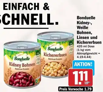 AEZ Bonduelle Kidney-, Weiße Bohnen, Linsen und Kichererbsen Angebot