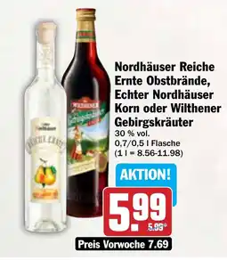 AEZ Nordhäuser Reiche Ernte Obstbrände, Echter Nordhäuser Korn oder Wilthener Gebirgskräuter Angebot