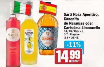 AEZ Sarti Rosa Aperitivo, Canonita de Naranjas oder Carissima Limoncello Angebot