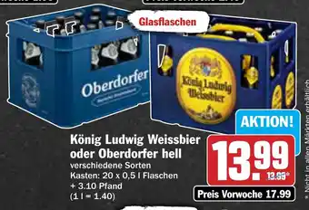 AEZ König Ludwig Weissbier oder Oberdorfer hell Angebot