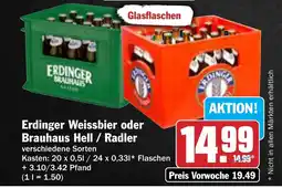 AEZ Erdinger Weissbier oder Brauhaus Hell / Radler Angebot