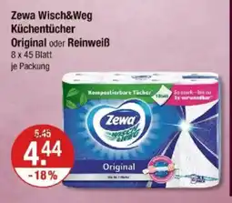 V Markt Zewa Wisch&Weg Küchentücher Original oder Reinweiß Angebot