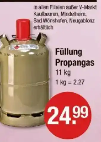 V Markt Füllung Propangas Angebot