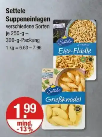 V Markt Settele Suppeneinlagen Angebot