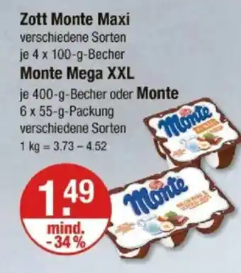 V Markt Zott Monte Maxi Angebot