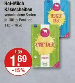 V Markt Hof-Milch Käsescheiben Angebot