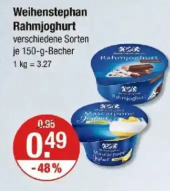 V Markt Weihenstephan Rahmjoghurt Angebot