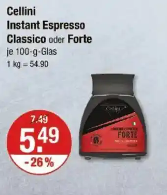 V Markt Cellini Instant Espresso Classico oder Forte Angebot