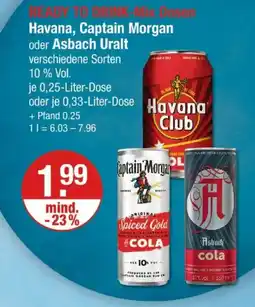 V Markt Havana, Captain Morgan oder Asbach Uralt Angebot