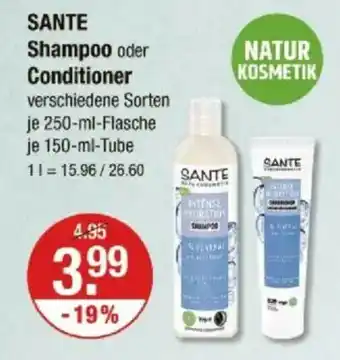 V Markt SANTE Shampoo oder Conditioner Angebot