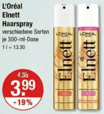 V Markt L'Oréal Elnett Haarspray Angebot