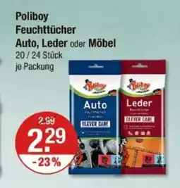 V Markt Poliboy Feuchttücher Auto, Leder oder Möbel Angebot