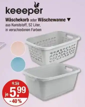 V Markt keeeper Wäschekorb oder Wäschewanne ▼ Angebot