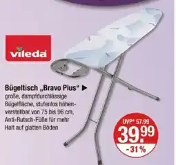 V Markt Bügeltisch,,Bravo Plus" mehr Halt auf glatten Böden Angebot