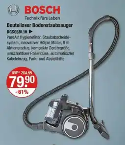 V Markt BOSCH Teutelloser Bodenstaubsauger BGS05BL1H Angebot